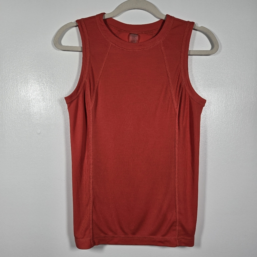 Zuda Coral Z-Luxe Crew Neck Ribbed Athletic Workout Tank Top Size Small